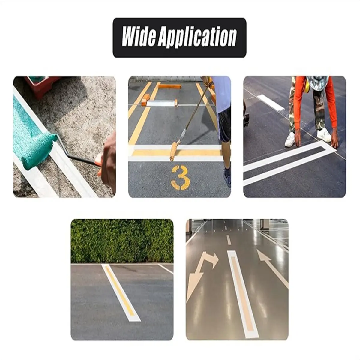 AT16 Parking Lot Line Stencil, 12x92.5Inch, Foldable Straight Line Stencil, Pavement Stencils for Curbs Parking Lots Asphalt