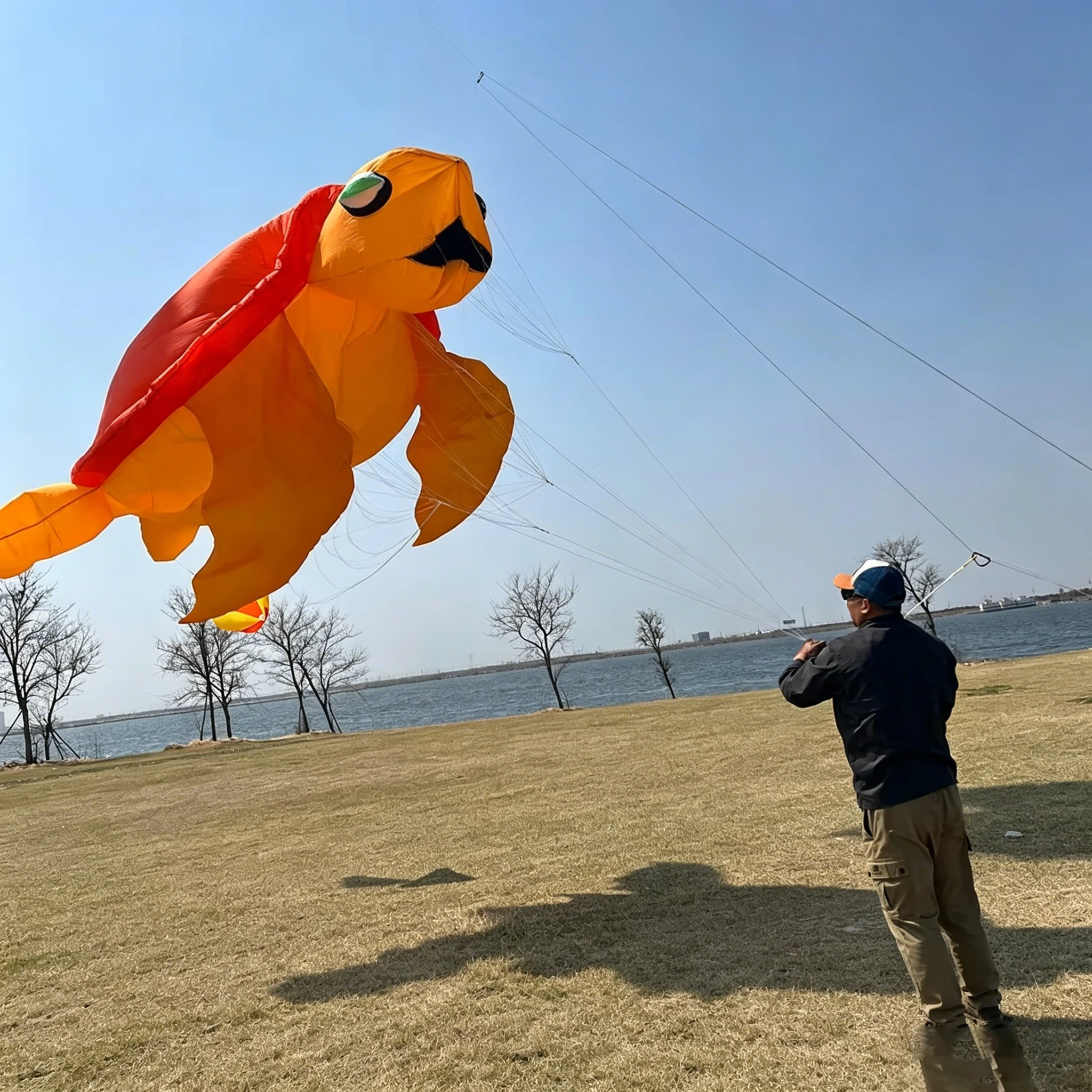 2m Sea Turtle KiteInflatable 40D Ripstop Nylon Soft Animal Kite Pendant, Premium Quality Show Kite for Indoor/Outdoor Decoration