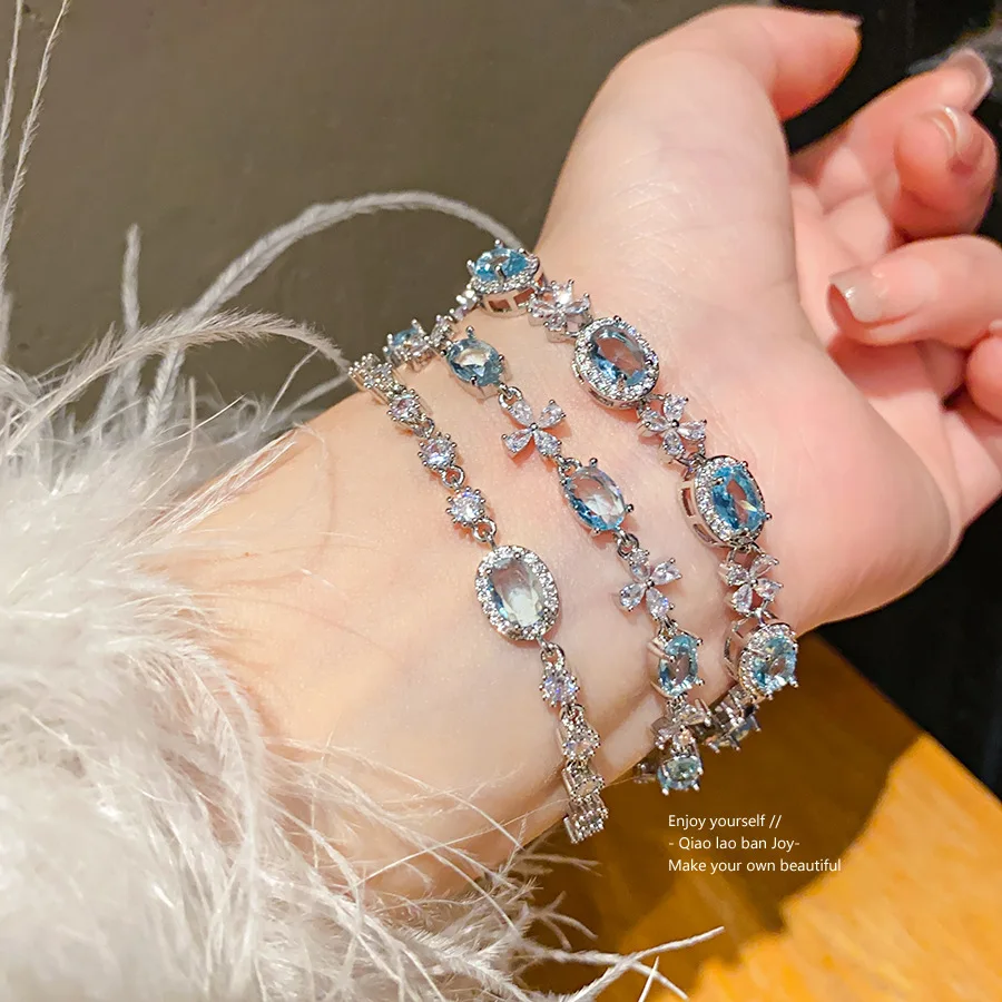 

Women's Cubic Zirconia Freeform Ellipse Butterfly Bracelet - Fresh Sweet Light Luxury Versatile Everyday Jewelry