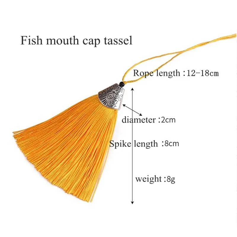 5pcs/lot 8cm Fish Mouth Cap Silk Tassel Fringe Brush Trim Decorative Tassel Trim Key for DIY Embellish Curtain Accessories Parts