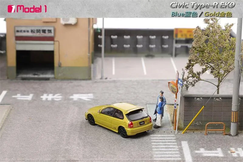 모델 원 1:64 시빅 타입-R EK9 다이캐스트 자동차 모델 컬렉션 미니어처