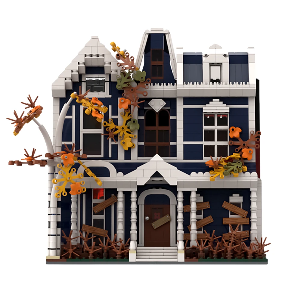 MOC Haunted House Building Blocks, DIY Gothic Mansion Model, Creative Brick Set for Adults and Kids