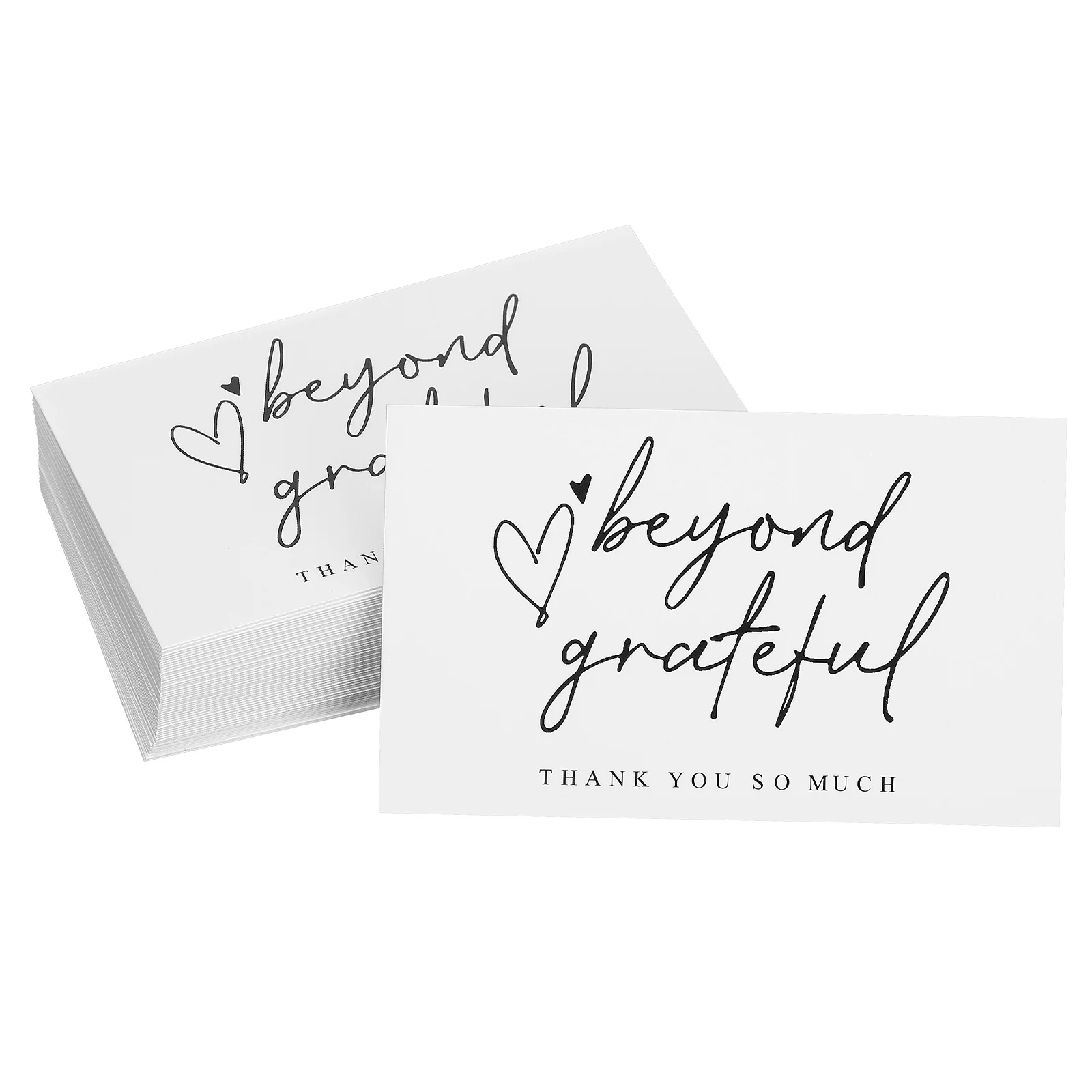 

100Pcs Thank You Business Cards Adorable Words Design Blank Back Thank You Cards for Shopping Thanks Card for Customer