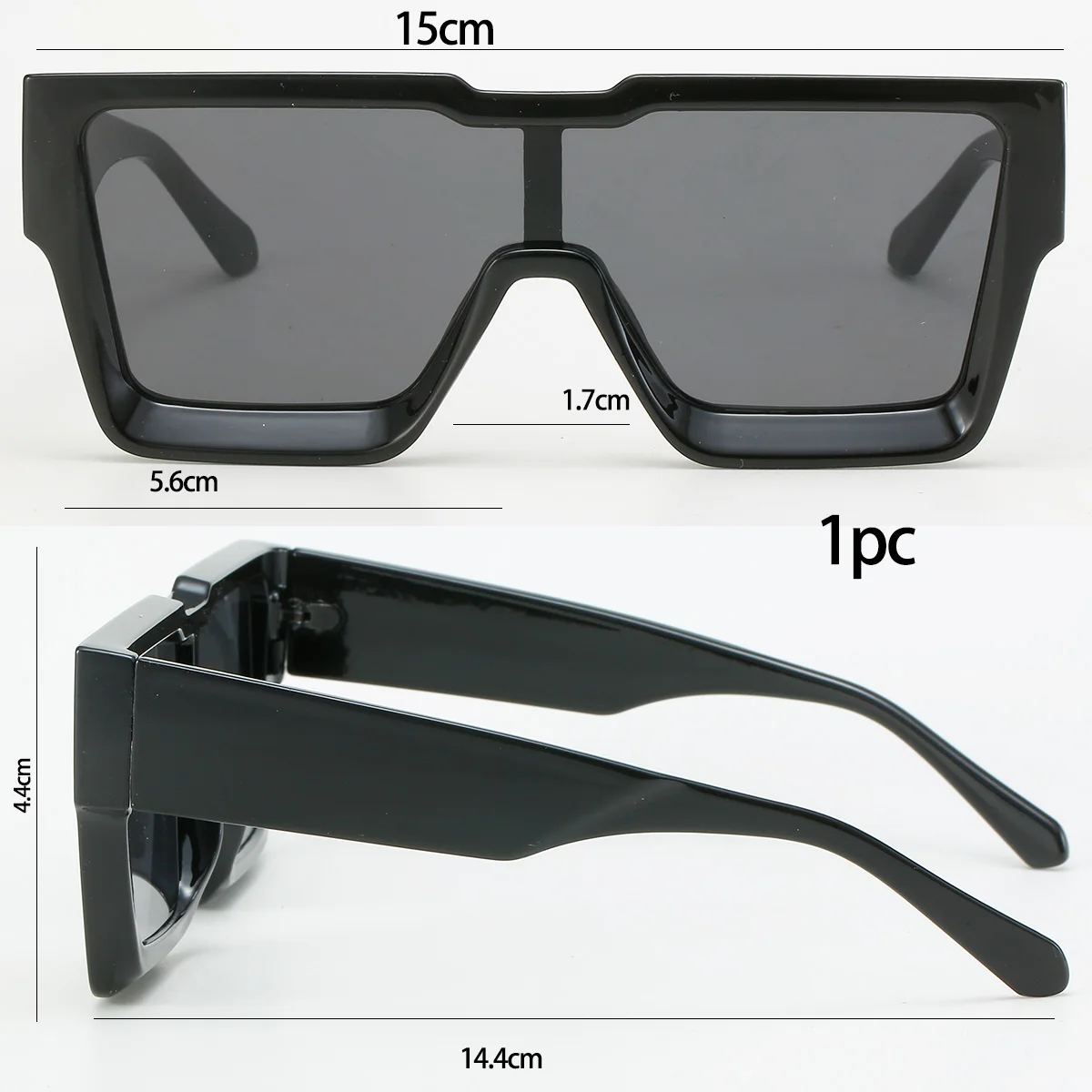 Retro Vintage Black Square Women Sunglasses Luxury Large Frame Gradient Glasses New Fashion Cat Eye Oversized Sunglasses image 6