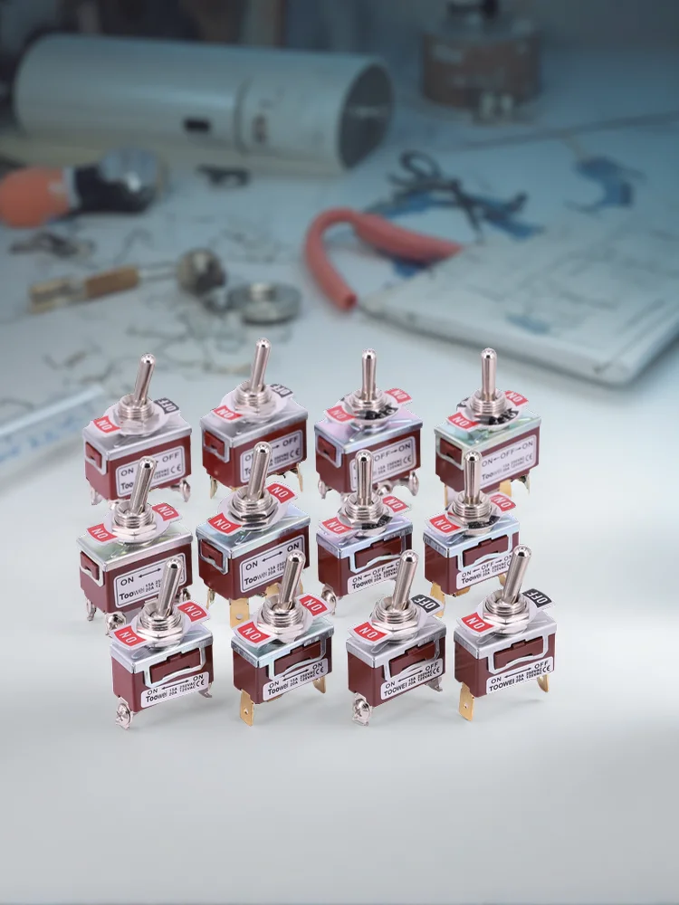 1PC DIY Przełącznik dwupozycyjny ON-OFF-ON / ON-OFF 2Pin 3Pin 6Pin 3 pozycyjny zatrzask AC 125V/20A 250V/15A Przełącznik kołyskowy zasilania Toowei — zdjęcie produktu 7