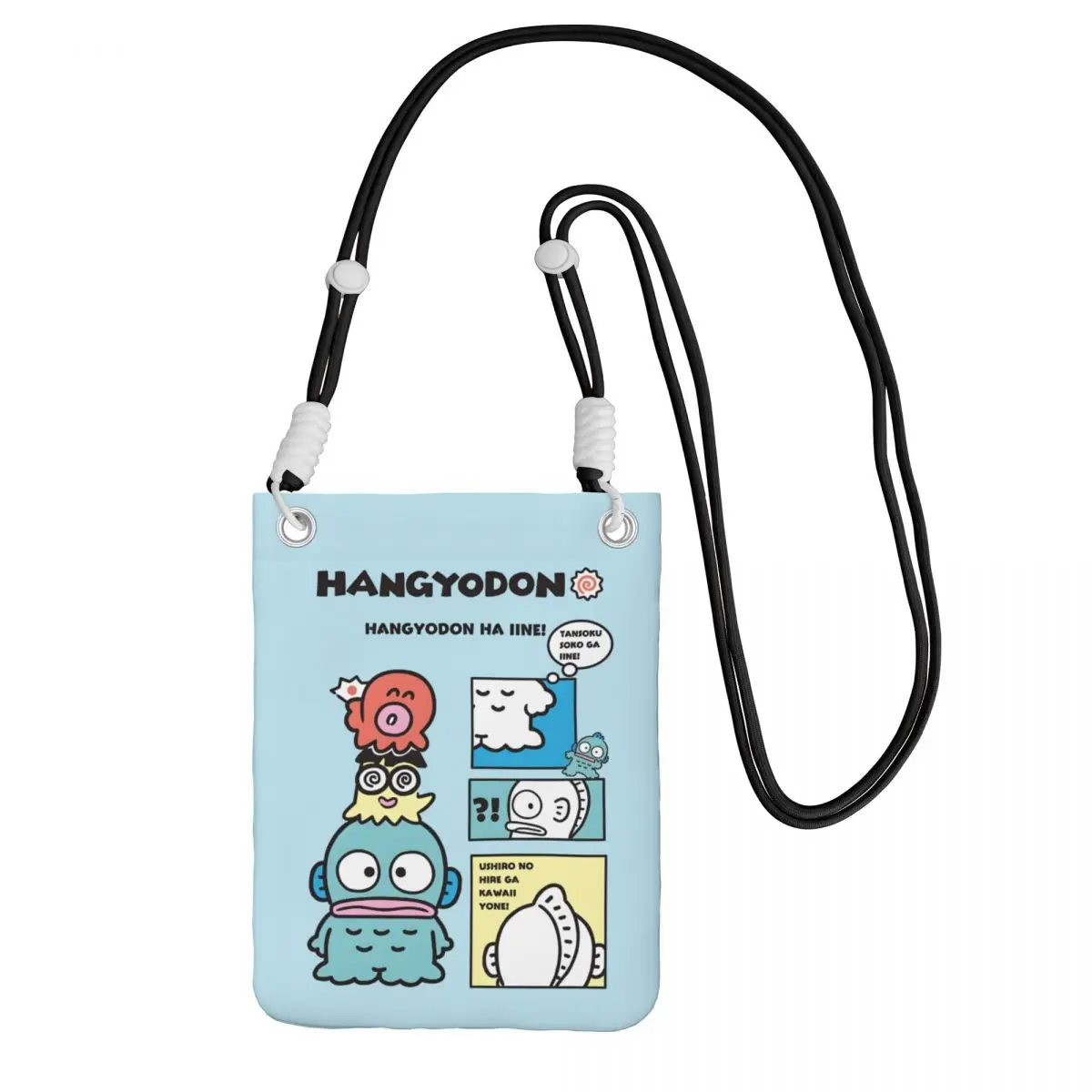 أزياء مخصصة Hangyodon حقيبة الهاتف المحمول لتشغيل الرجال النساء جميل صغير Crossbody محفظة الهاتف الذكي المحفظة مع حزام