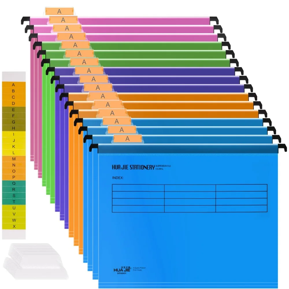 Carpeta de trabajo rápido de PVC, archivador de tipo suspendido con gancho, divisores de armario, Color A4, carpetas de archivos colgantes al azar,