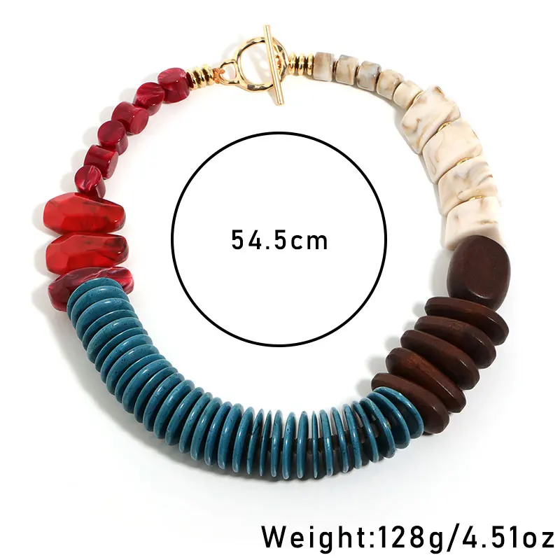 Modische Statement-Halskette mit Boho-Perlen, handgefertigt für Damen, trendiger Party-Schmuck – Detail 1