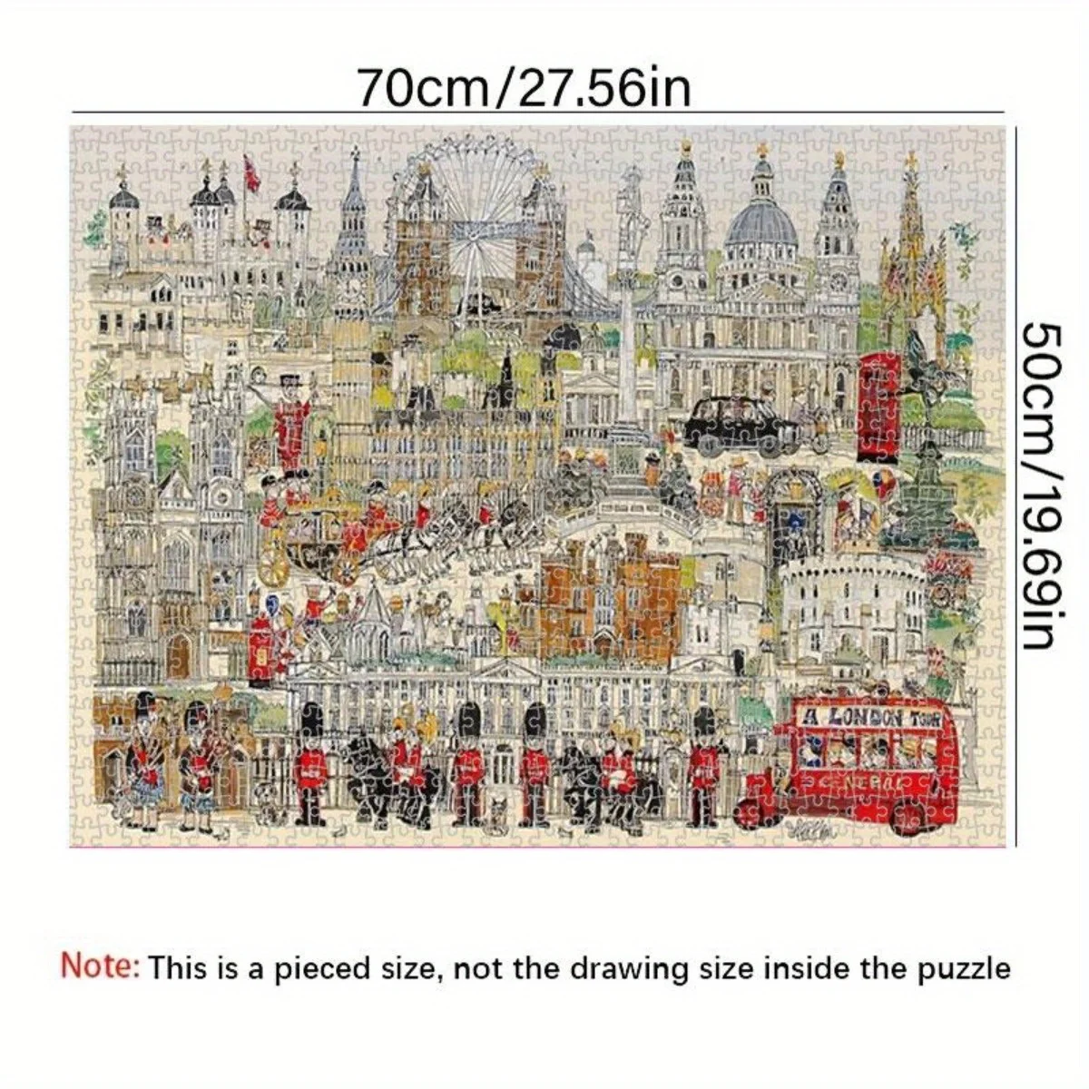 

Сложная головоломка для взрослых, 1000 шт., подходит для взрослых и семей - винтажная раскраска и растворяющий мозг в Лондоне-деревне, сложная картинка