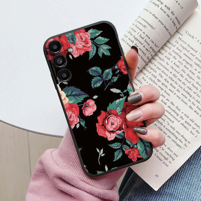 Case For Samsung Galaxy A34 5G Cute Heart Flower Back Cover Soft Silicone Matte Protective Funda For Samsung A 34 GalaxyA34 Bags