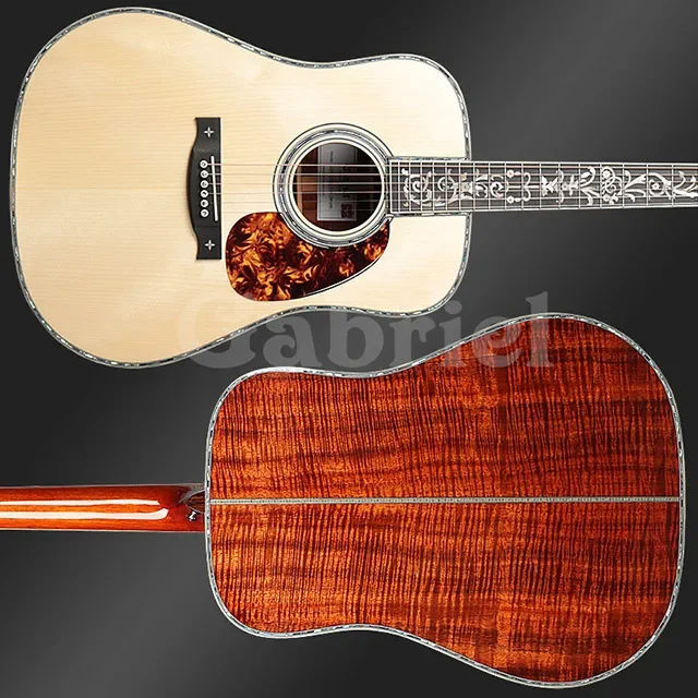 Gabriel acoustic guitar all soild wood customshop Adirondack spruce hawaiian koa