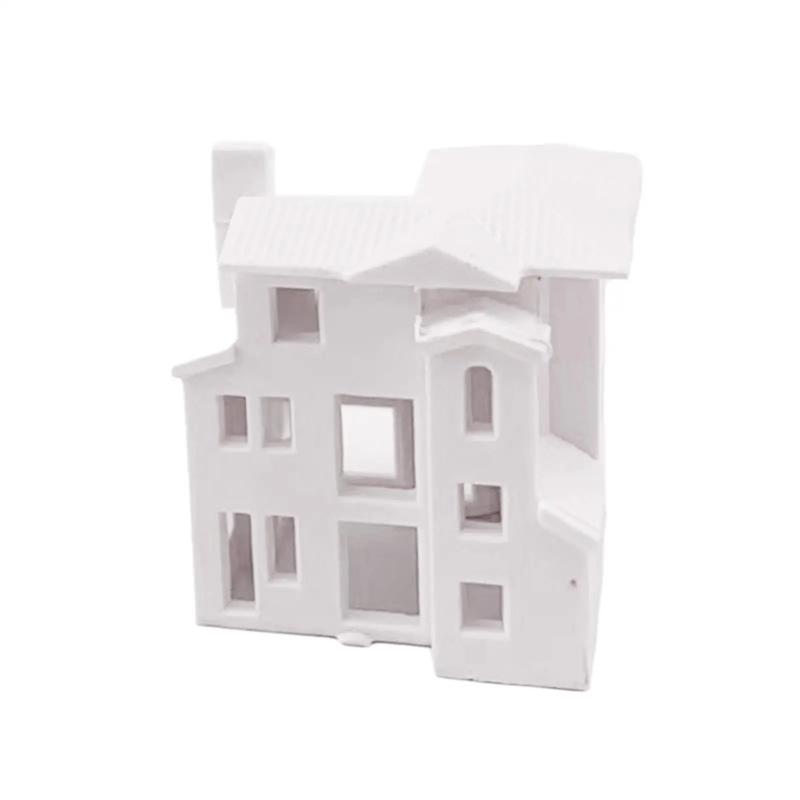 Miniature Unpainted House, 1/500 ตุ๊กตาตารางทรายสถาปัตยกรรมรถไฟภูมิทัศน์, Little House ชุดทิวทัศน์ตกแต่ง