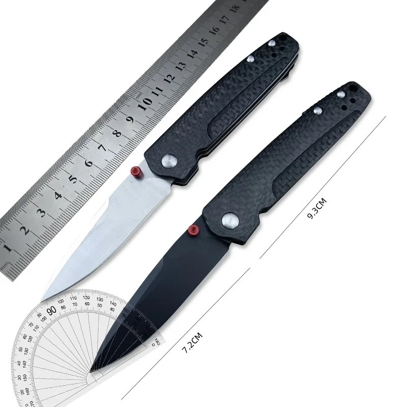 Carbon fiber handle BM485 folding knife, portable for outdoor camping and hunting, survival gift pocket knife for men