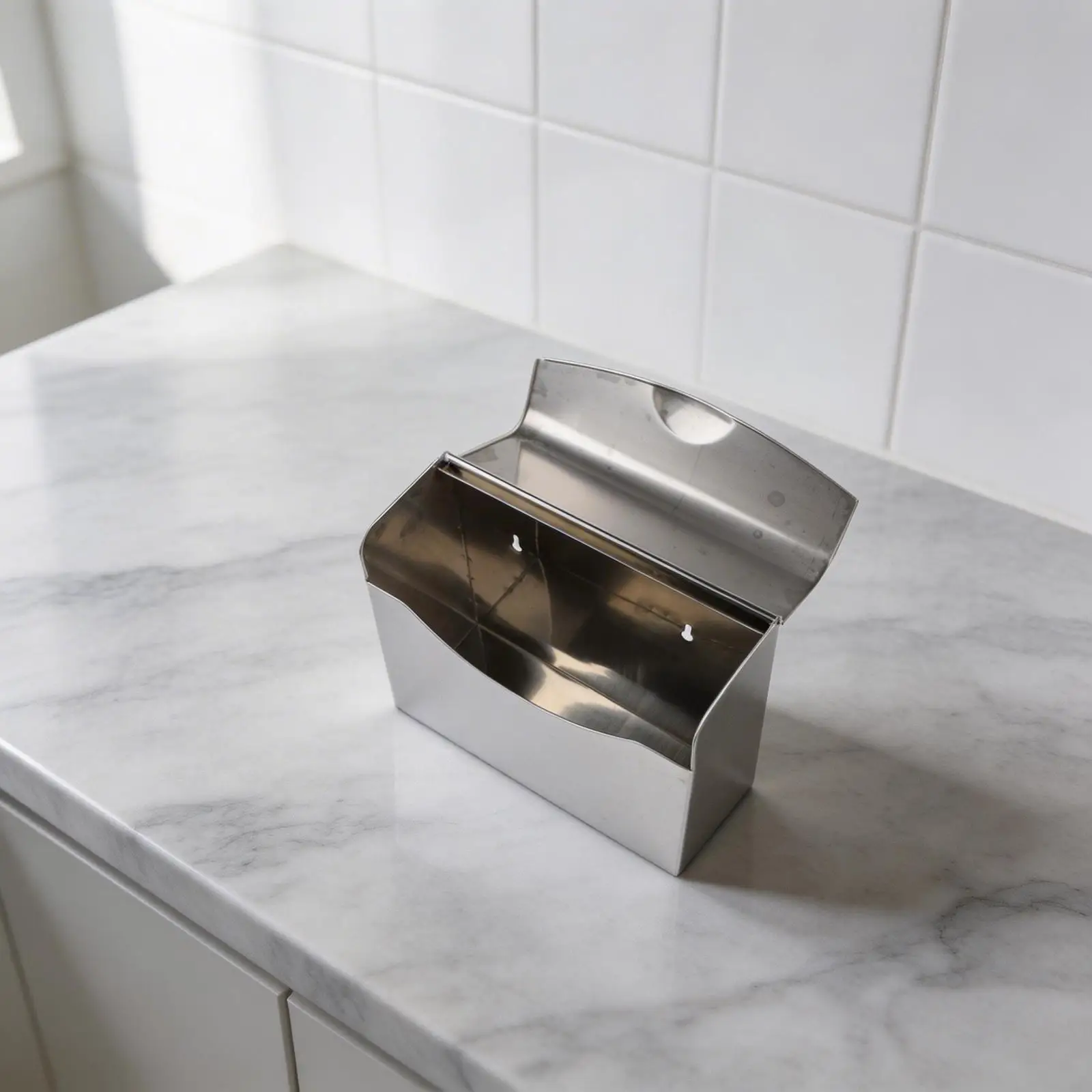

Stainless Steel Sanitary Napkin Waste Receptacle with Tight Fitting Lid for Use in Public Restrooms Offices and Home Bathrooms