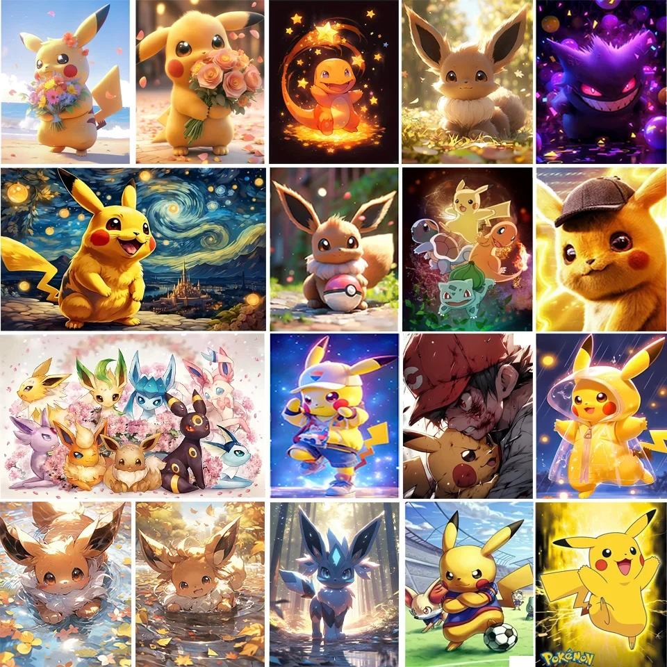 

Pokémon 5D DIY комплект алмазной живописи Пикачу мозаика аниме Lmages сверкающая алмазная живопись ремесленный комплект отлично подходит для домашнего декора