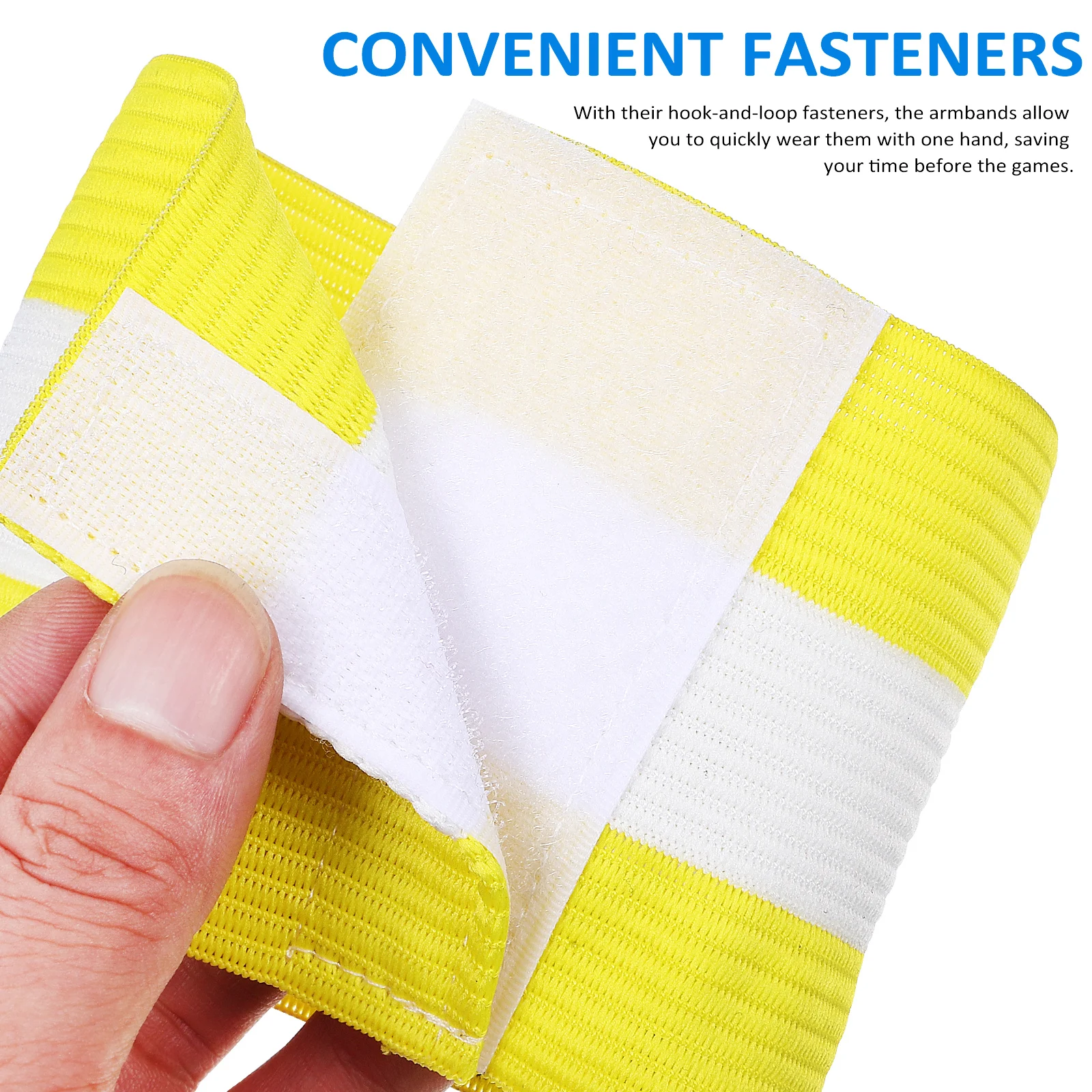 2Pcs Captain Armbands for Soccer Players Elastic Highly Visible Durable Soft Touch Quick to Wear One Hand Captain Armband