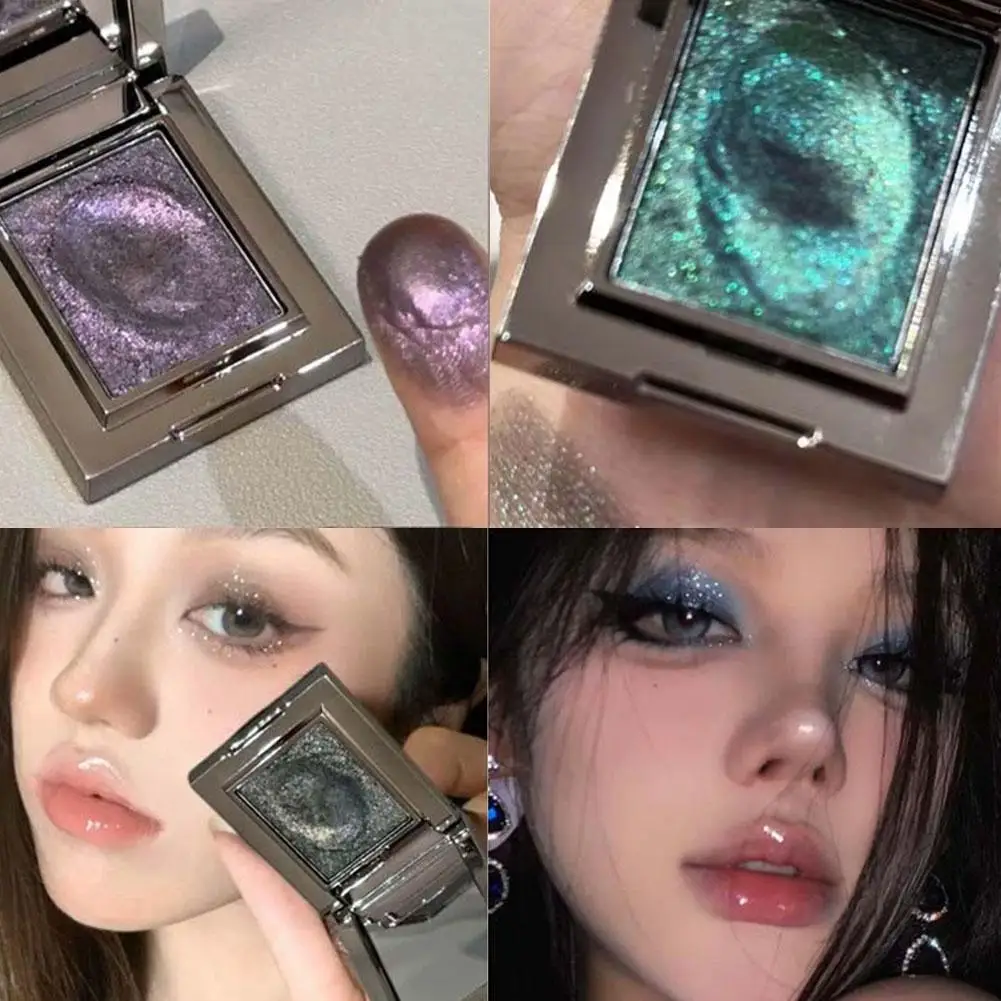Palette di ombretti singoli perlati Light Argento scuro Evidenziatore bagnato Cosmetici Occhi perlati Pigmenti Ombra Z5Z5