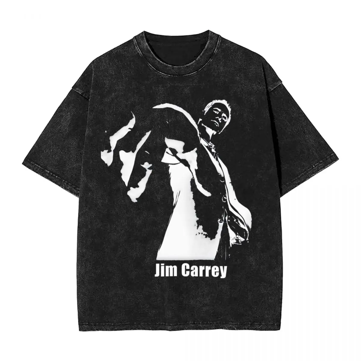 Oversized Washed T Shirt Jim Carrey Visual Art Cotton T Shirts Fashion Tee Shirt for Couple Summer Awesome Casual Top Tees