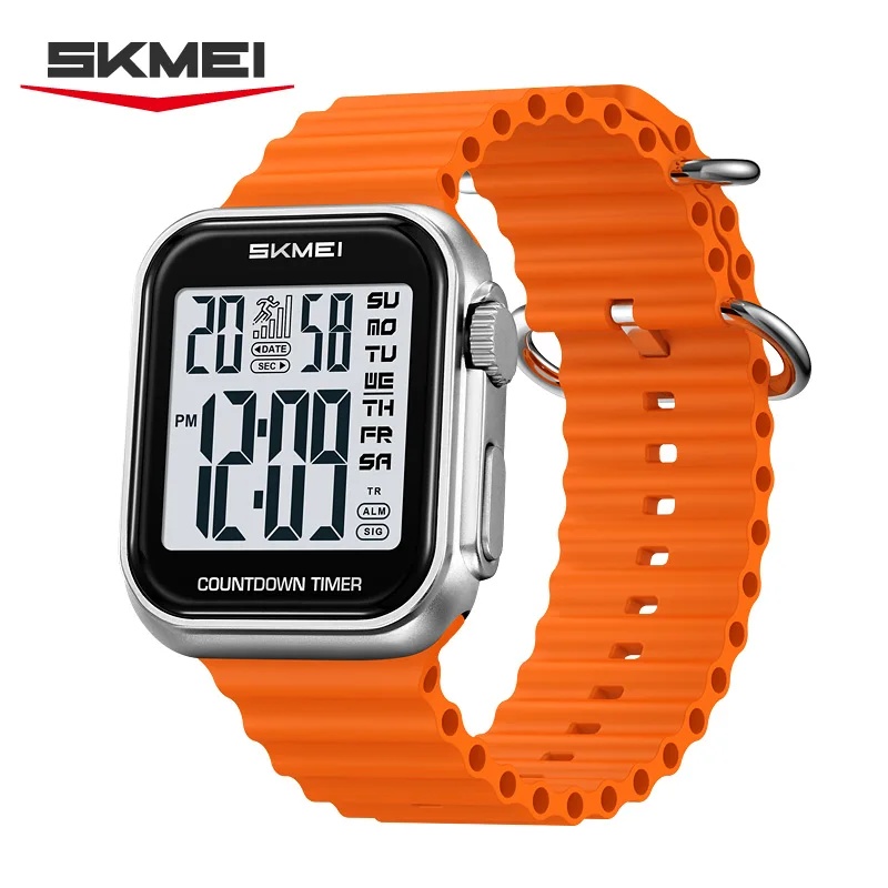 SKMEI 2269 2Time Original Luxury Digital Clock For Man Electronic Watch Fashion Sport Countdown Waterproof Square Wristwatches