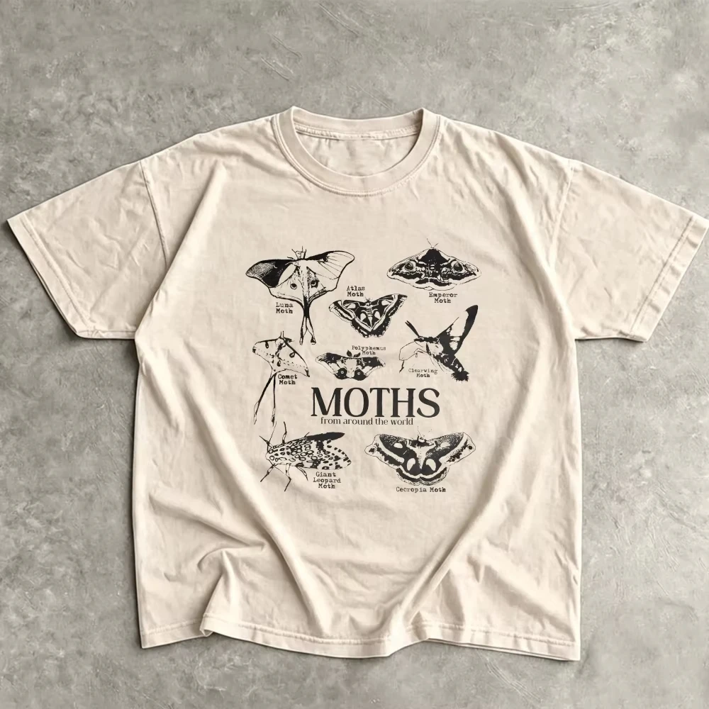 Entomology Shirt Nature Lover Gift 90s Insect Illustration Tee Moth Species Vintage Graphic T-Shirt Y2K Bug Collector Unisex