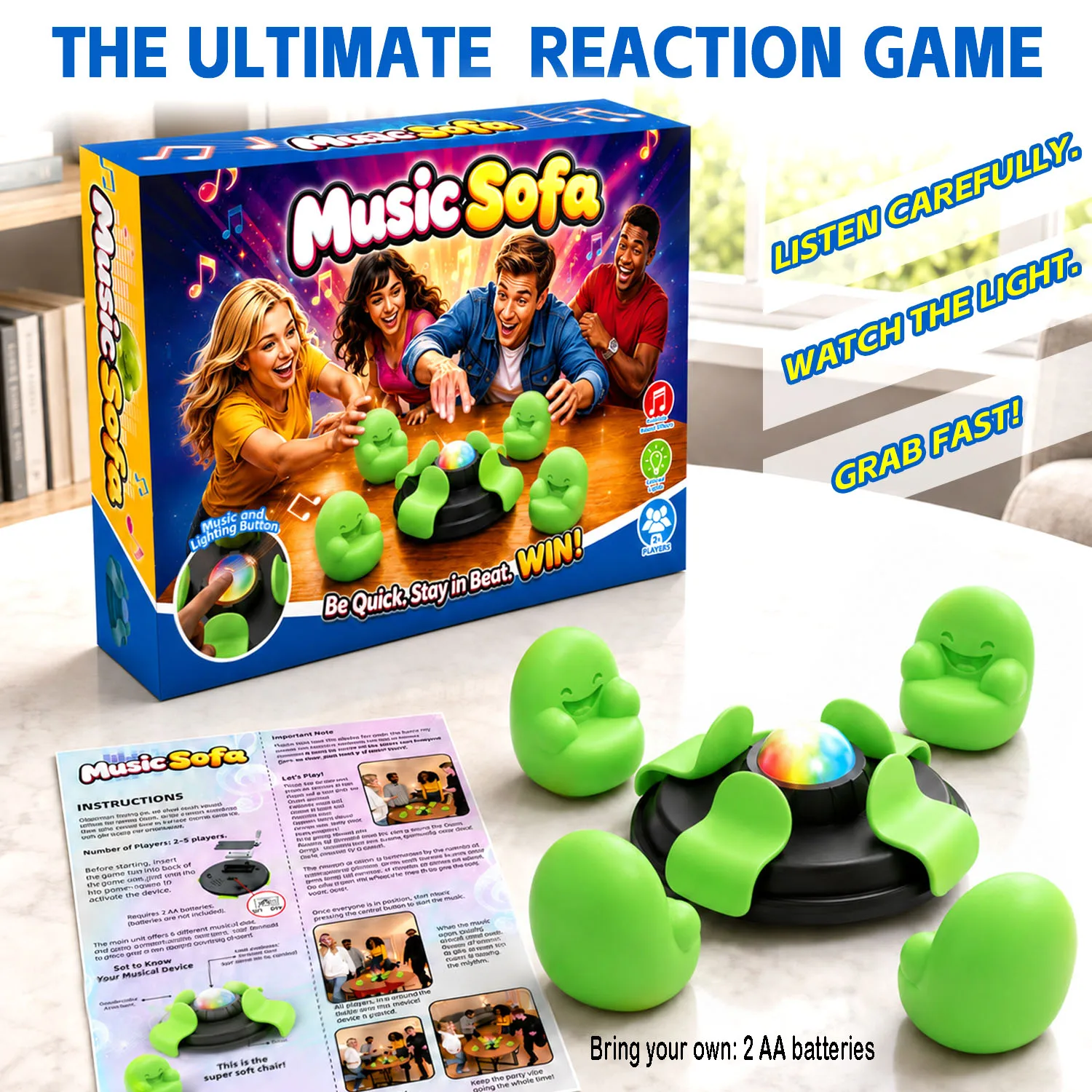 Children's Musical Chair Grab Game Family Party Interactive Rotating Toy Desktop Quick Thinking Game