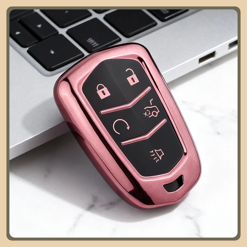 غطاء حافظة مفتاح السيارة لكاديلاك ATS CT6 CTS DTS XT5 Escalade ESV SRX STS XTS ELR 2014 - 2018 حامل مفتاح بعيد #4