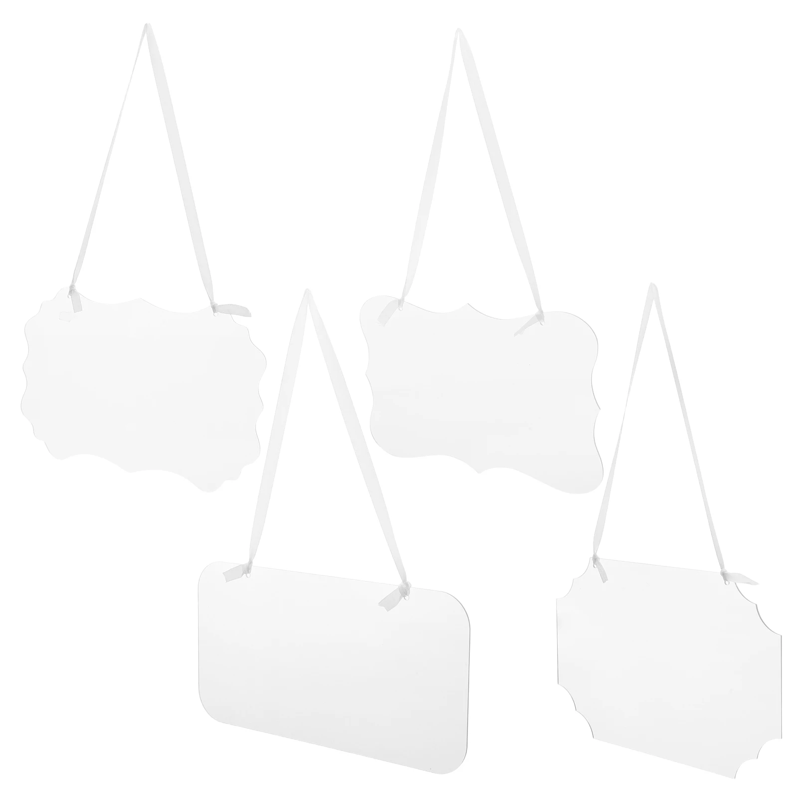 

4 Pcs Transparent Acrylic Signs Clear Blank Seating Cards Listing Reserved Hanging with Ribbon Bridegroom