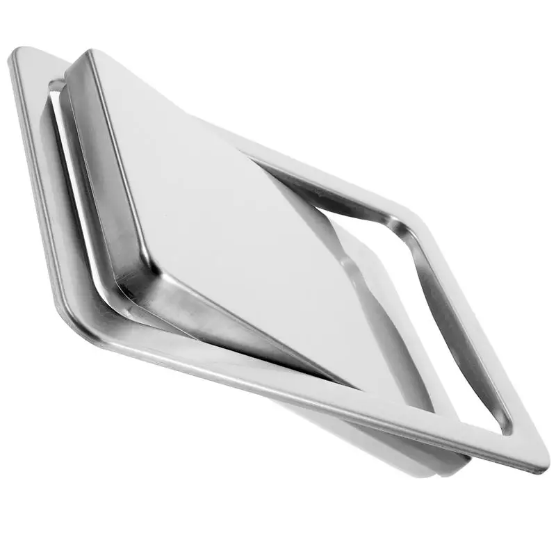 

Stainless Steel Trash Can Flush Lid Kitchen Countertop Built-in Flap Garbage Cover Tabletop Recessed Bin 430 Stainless Steel NEW