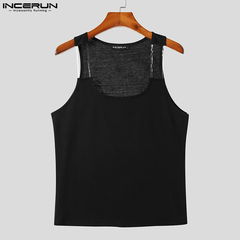 INCERUN Men Tank Tops O-neck Sleeveless Fitness Streetwear Solid Sexy Male Vests Summer 2023 Fashion Casual Men Clothing S-5XL