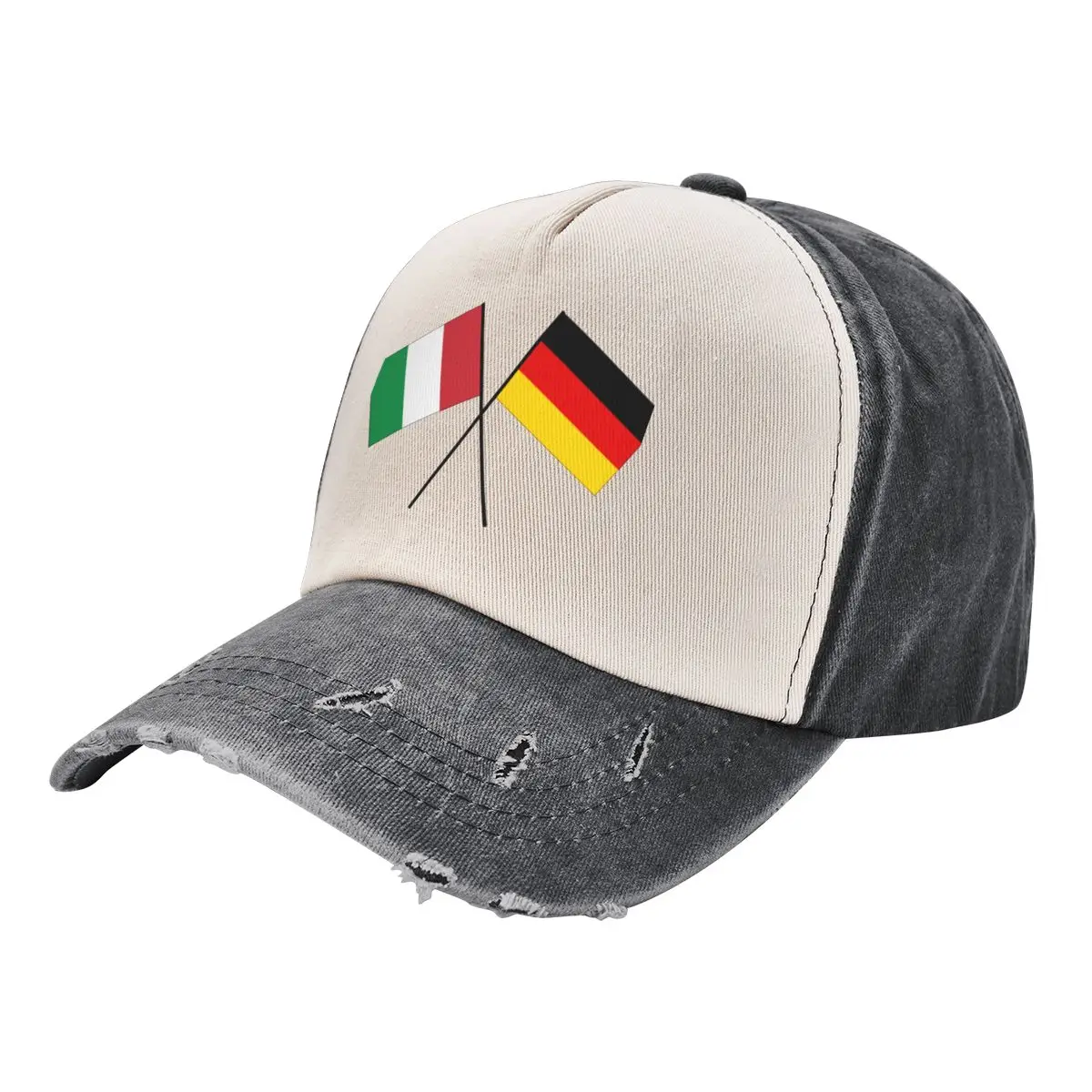 

Italy Germany crossed banner flag Baseball Cap Hat Man For The Sun Hood party Hat winter hats for men For Man Women's