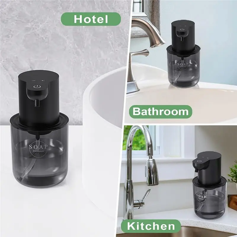A02M-Automatic Touchless Soap Dispenser,4-Level Adjustment, 400Ml Rechargeable Foam Hand Soap Dispenser Wall Mount