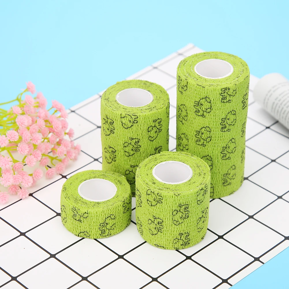 5Pcs Self Adhesive Bandage Wrap for Dogs Pets Bandage Leg Cover Protector Bandage First Aid Vet  Elastic Wrap Pet Supplies Green