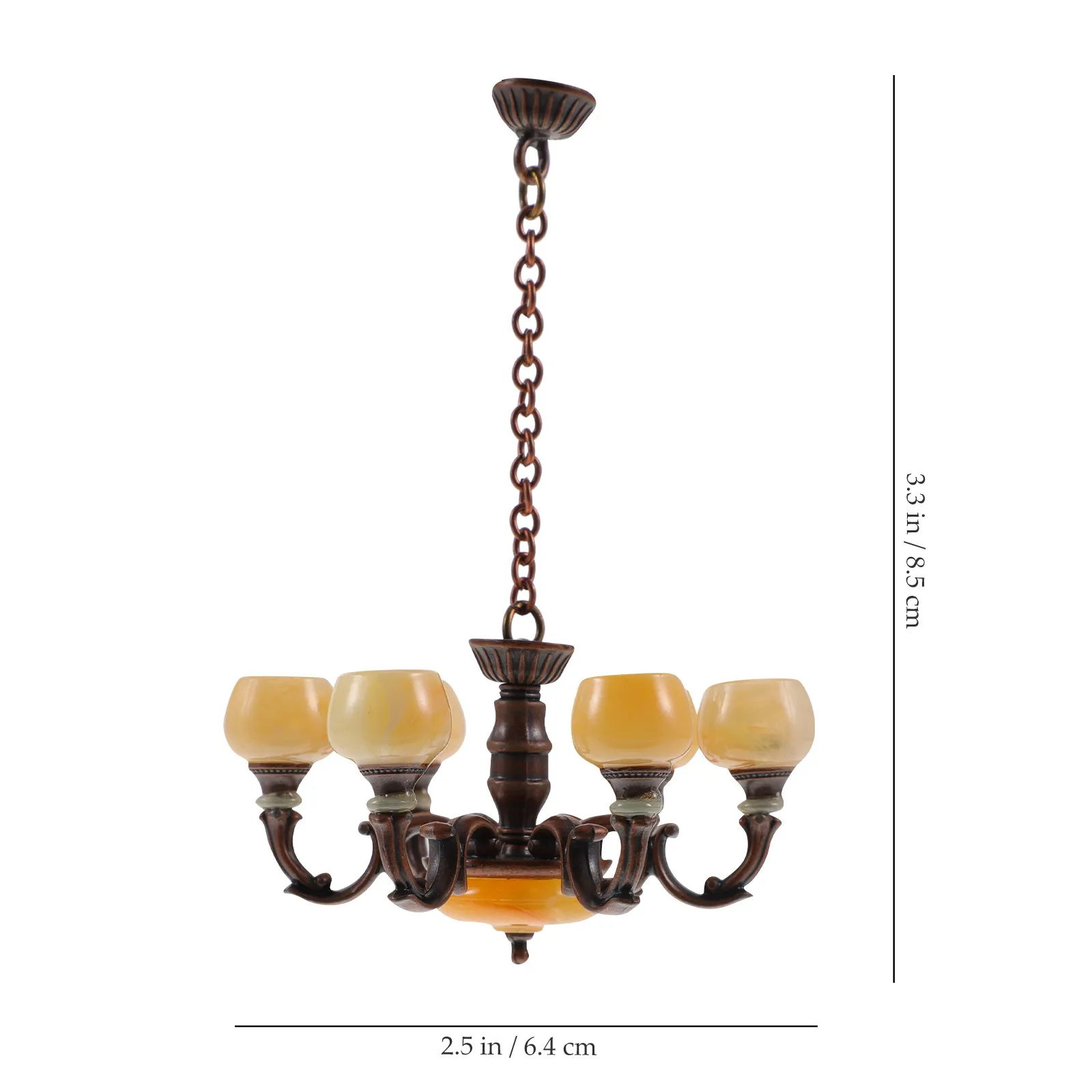 Miniature Ceiling Lamp 1 12 Scale Vintage Mini Chandelier Mini House Lamp Pendant Photo Prop Small Hanging Light Adornment view 3