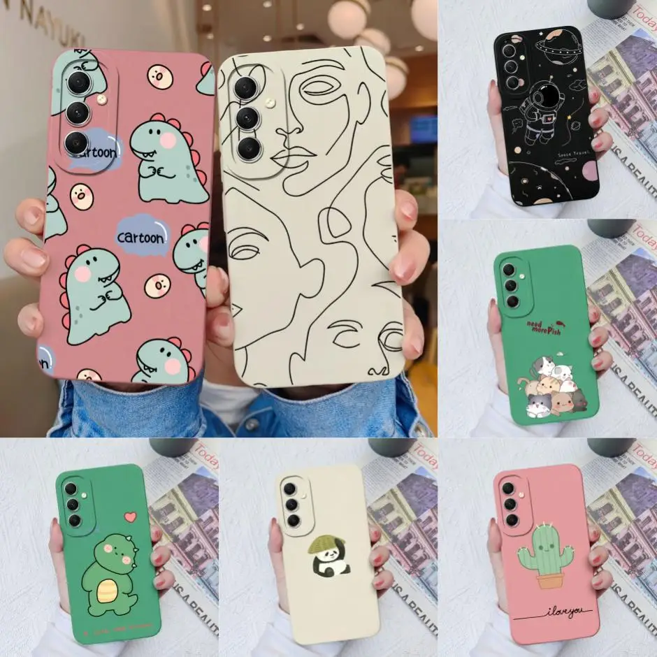 Case For Samsung Galaxy A34 5G Matte Ultrathin Silicon Soft Shell For Samsung A 34 5G Dinosaur Astronaut Cartoon Fashion Fundas