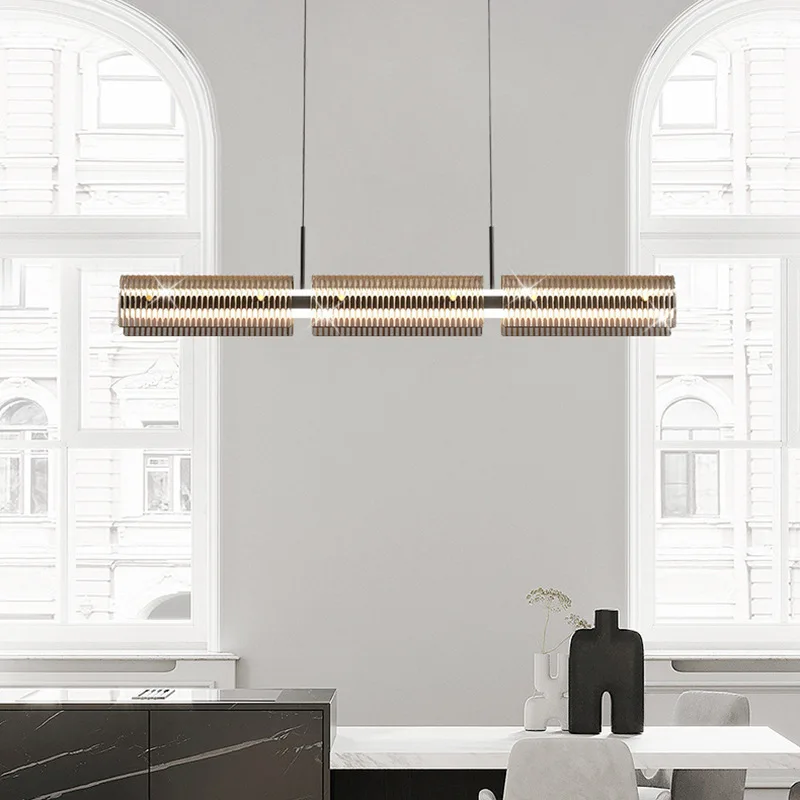 2026 New Model Modern Minimalist Luxury Elegant Dining Table and Hall Lamp - Linear Long Strip Dining Chandelier