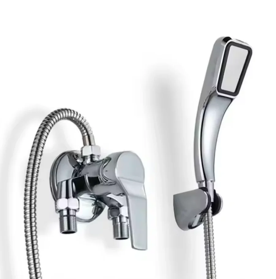 Wall mount Bath mixer tap single handle exposed install shower valve chrome brass with hand shower shower mixer valve
