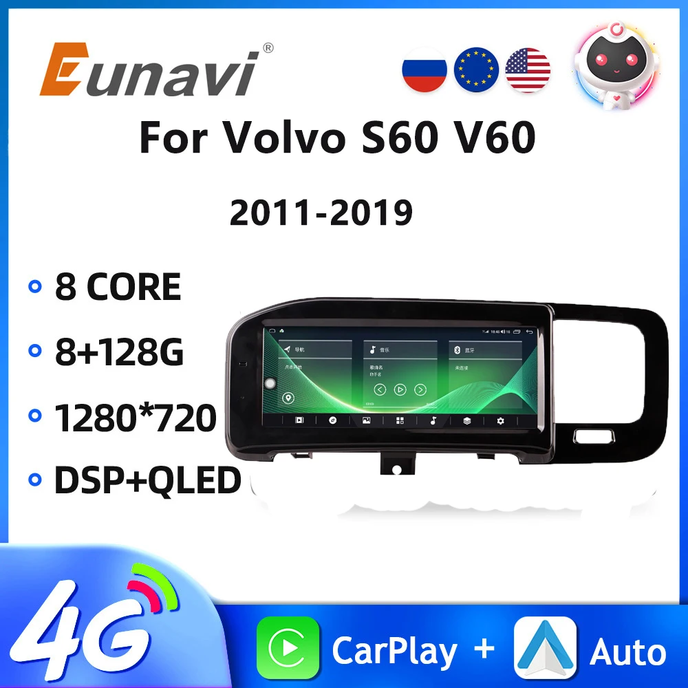 

For Volvo S60 2011-2019 8.8 Inch Android 13.0 Car Radio Stereo Media Video Player Headunit Wireless Carplay Android Auto WIFI