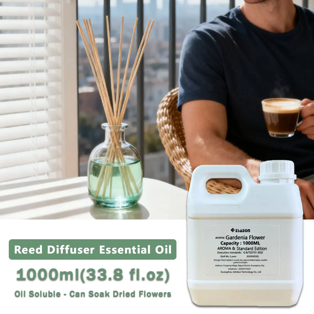 ESAEON 1000ml (33.8 fl.oz) Gardenia Flower Essential Oils - For Hotel/Bar/Toilet/Office Reed Diffuser & Fireless Aromatherapy