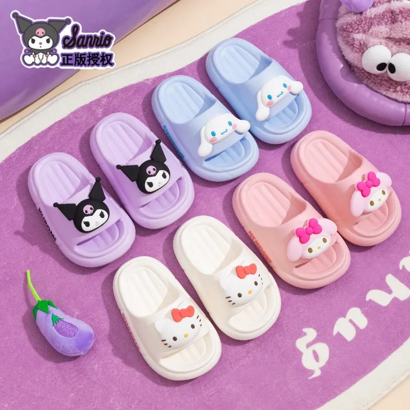 

Sanrio Hello Kitty EVA Cloud Slippers Official Cute Girly Indoor Slides Kuromi My Melody Non-Slip Soft Sole Comfortable Sandals
