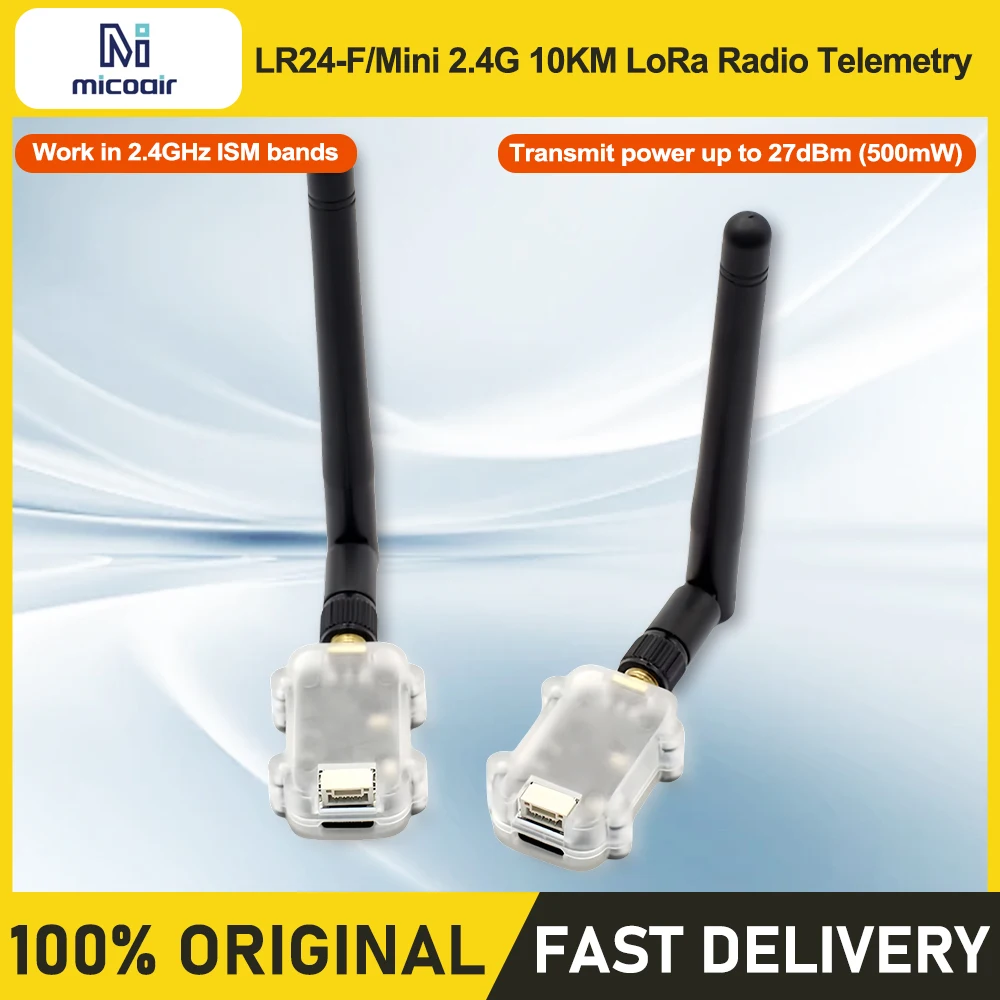 

MicoAir LR24-F/Mini 2.4G 10KM LoRa Radio Telemetry For Pixhawk/Ardupilot/PX4 CP2102 USB to UART IC compatible with QGroundCont