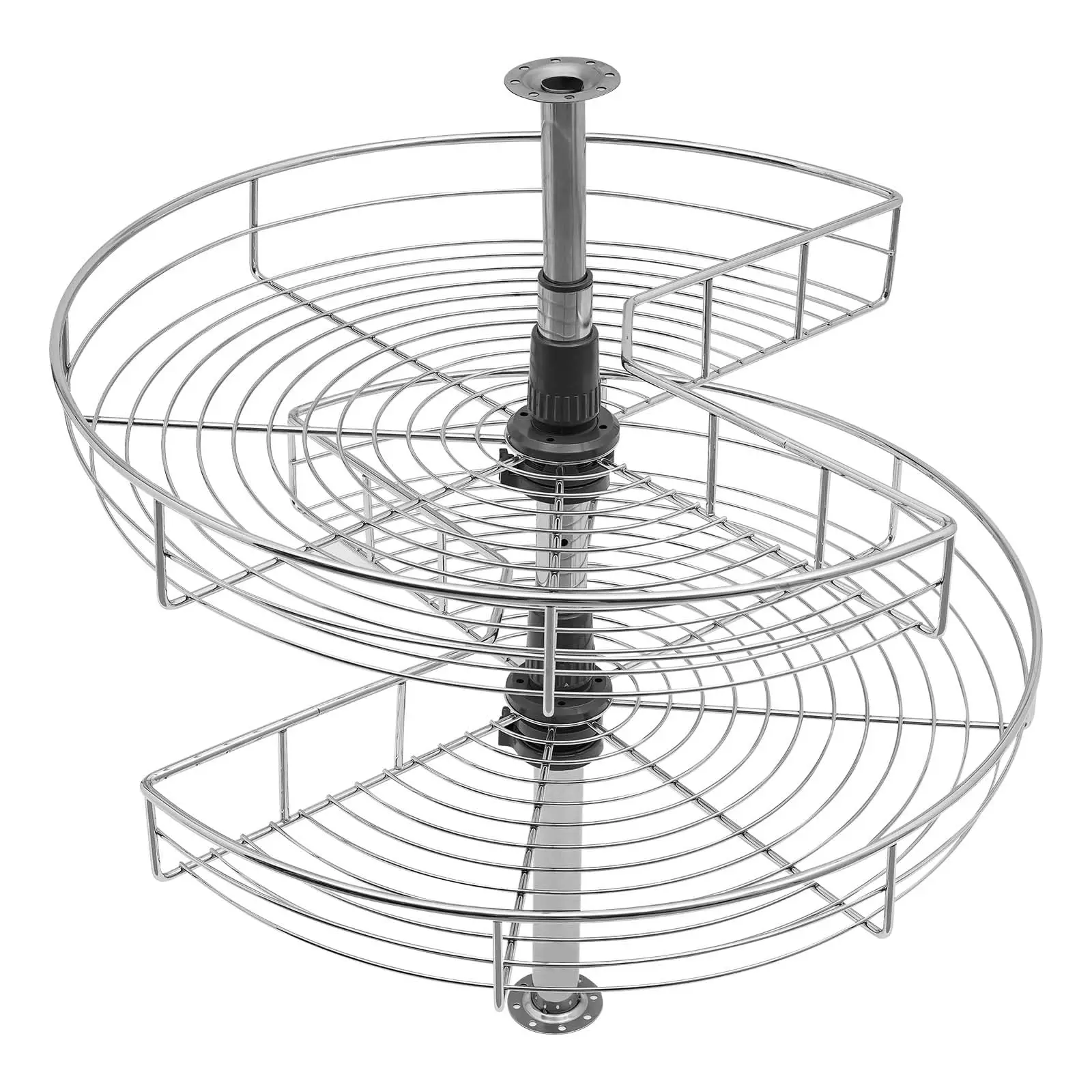 

Bitodd 2 Tier Lazy Kitchen Base Cabinet Corner Organizer, 270° Rotating Basket Blind Corner Wire Cabinet Mounted, Adjustable Hei