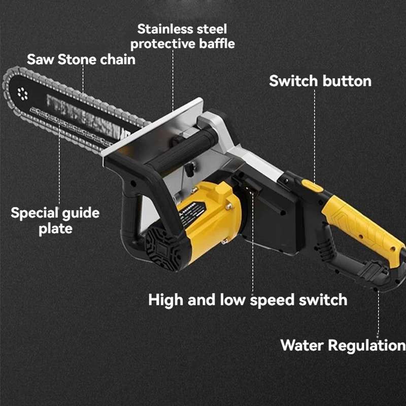 220V Electric Chain Cutting Saw Brushless Diamond Stone Cutting Machine Multi-Function Concrete Wall Puncher Door Cutting