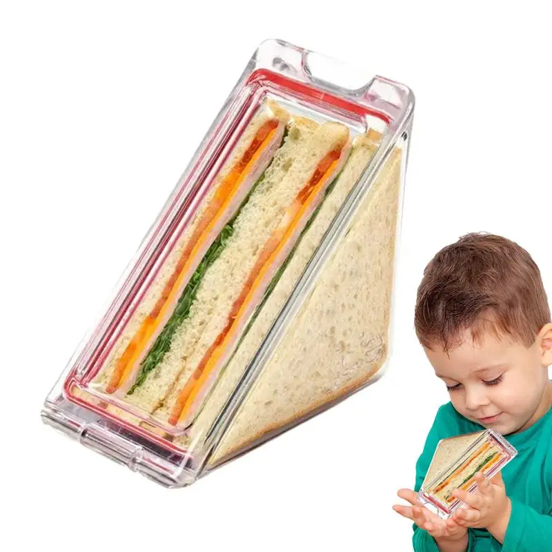 Bolsas de sándwich reutilizables triangulares, contenedores de sándwich triangulares, caja de bocadillos pequeña, envoltura de pasteles para la escuela