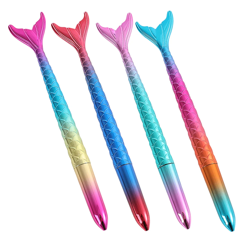 

4pcs Mermaid Tail Gel Colorful Writing Pens For s Creative Ballpoint Pens Lightweight Portable Student Office Use