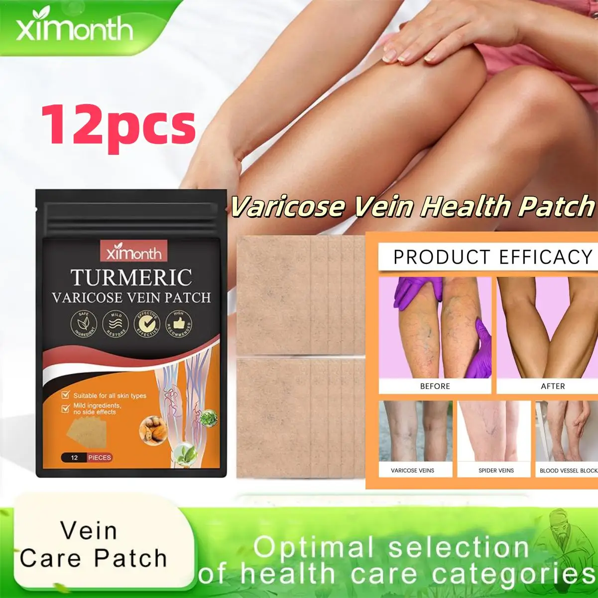 1Bag Varicose Vein Health Patch Relieves Leg Discomfort Relieves Muscle Pain And Swelling Continuously Using Leg Care Products