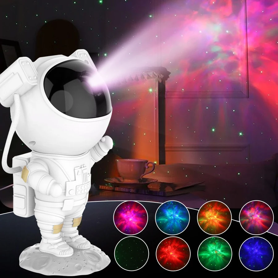 Hot Astronaut Galaxy Projector Night Light Starry Sky Colorful RGB Room Decor Bedroom Bedside Lamp Romantic Mood Children Gift