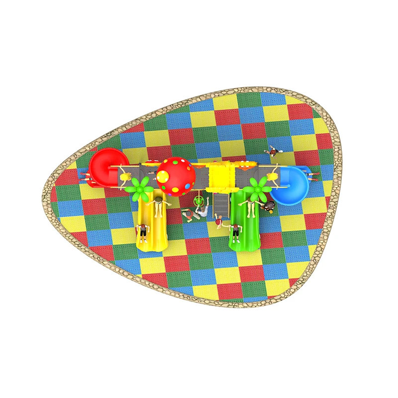 2026 معدات ملعب الألعاب الخارجية الملونة والمخصصة مع شريحة لرياض الأطفال #6