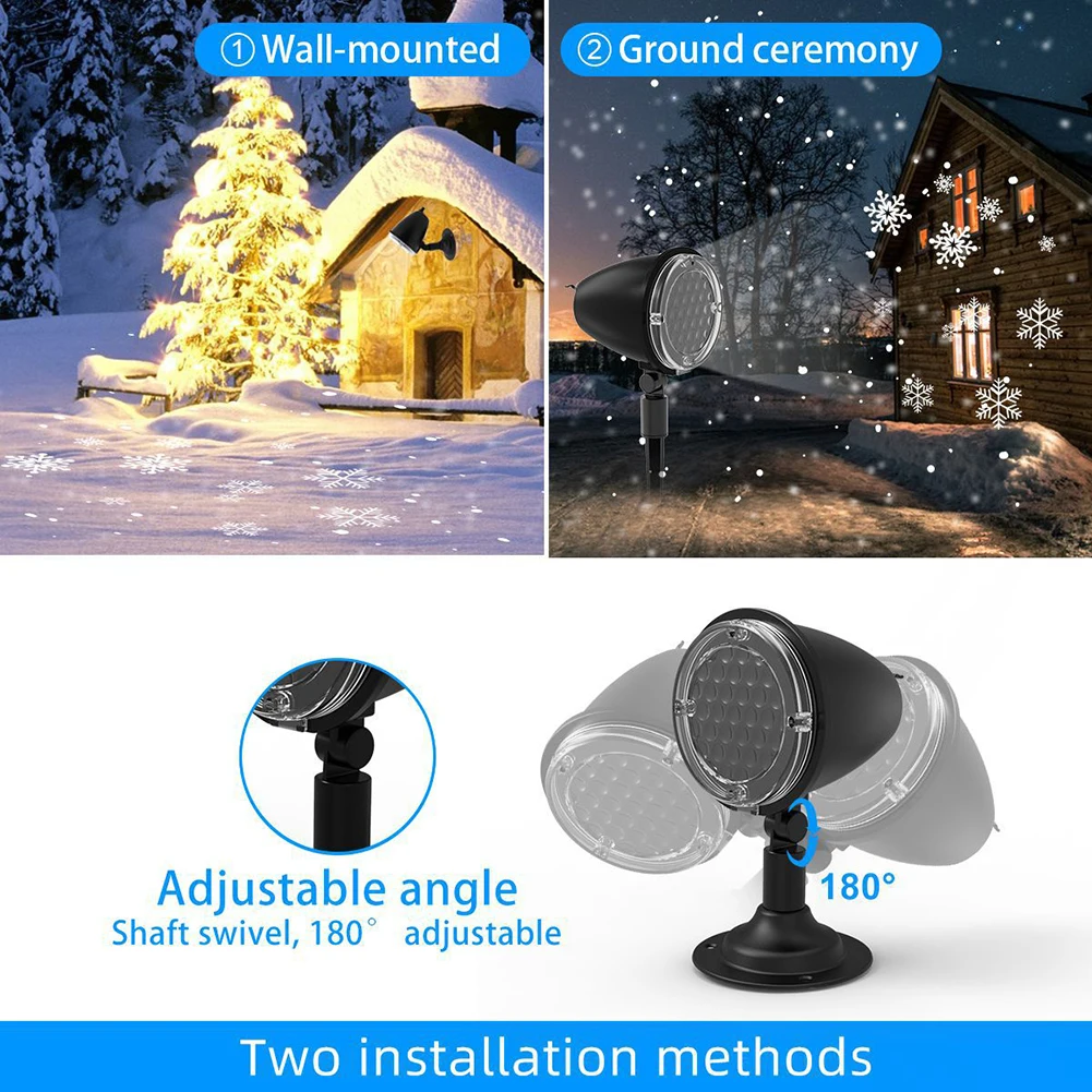 Mooie Outdoor Geanimeerde Sneeuwvlokjes Voor Chirstmas Stijlvolle Xmas Decoratieve Projectielamp Voor Gazon Tuin Omgevingslicht