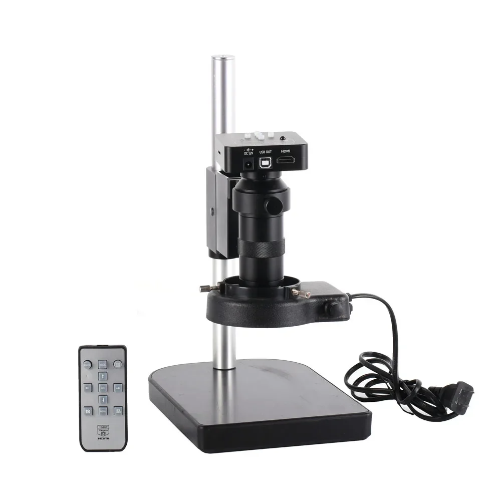 

New FHD 60FPS HDMI-Compatible USB Industrial Digital Soldering Microscope Camera with 100X Zoom Lens for Lab Equipment