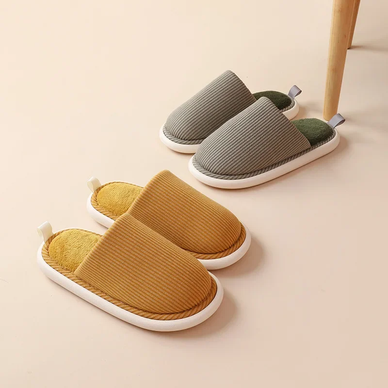 Cotton Slippers 2024 Women Winter Floor Plush Slipper Home Anti Slip Flat Bottom Comfort Soft Bottom Lightweight Cotton Slippers